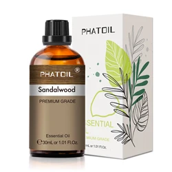 PHATOIL 30ml Aromatherapy Essential Oil Blend - Lavender, Eucalyptus, Vanilla, Sweet Orange Fragrance for Diffusers, Candles, and DIY Soap (Sandalwood)