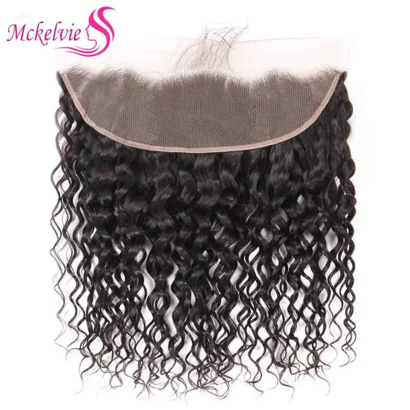 Water Wave 13x4 Lace Frontal Closure Human Hair Pre-Plucked Hairline Brazilian Virgin Hair For Women Soft and Silky Daily