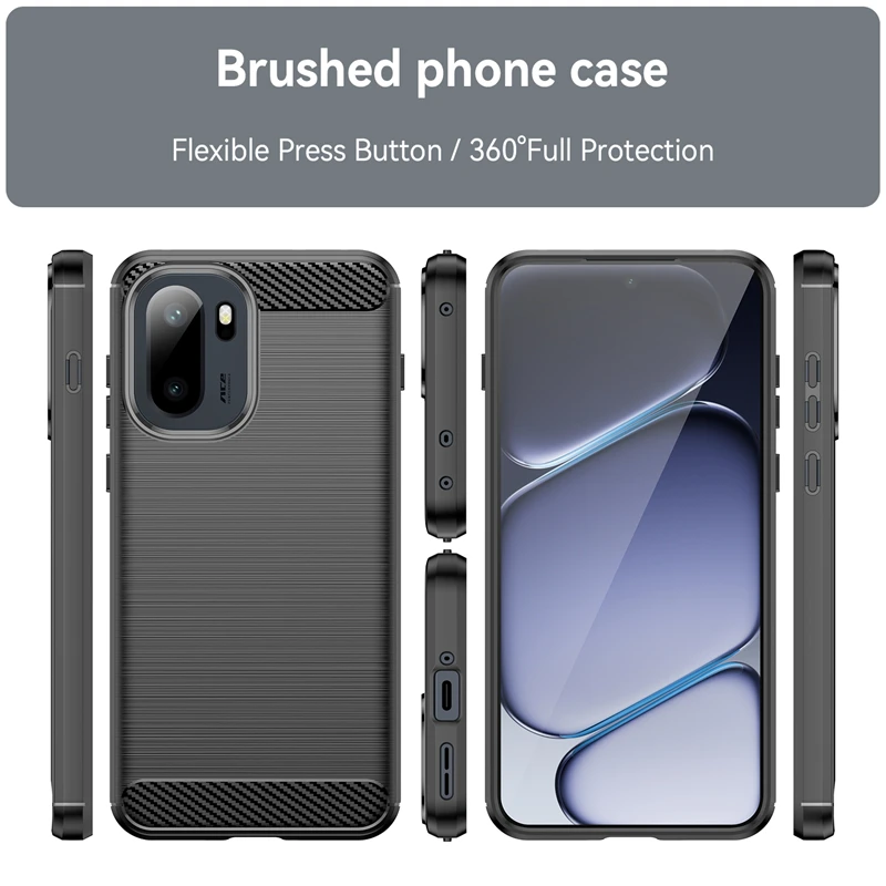 Durable Anti-Knock Soft TPU Silicone Carbon Fiber Full Back Cover