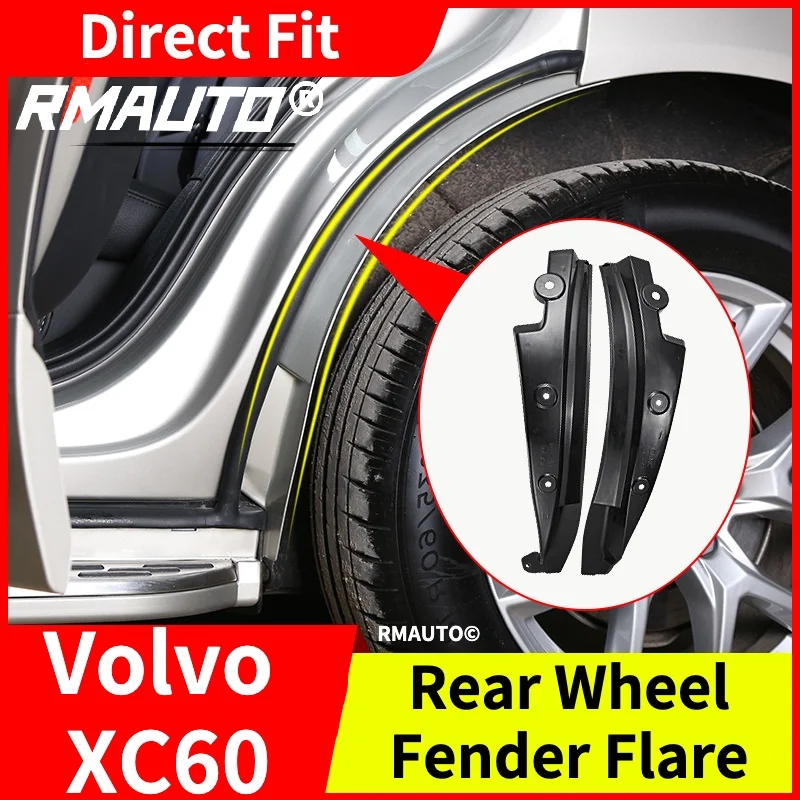 

2Pcs Car Rear Door Rear Wheel Fender Flare Mud Flap Mudguard Splash Guards for Volvo XC60 2018-2021 Mud Splash Car Wheel Arches
