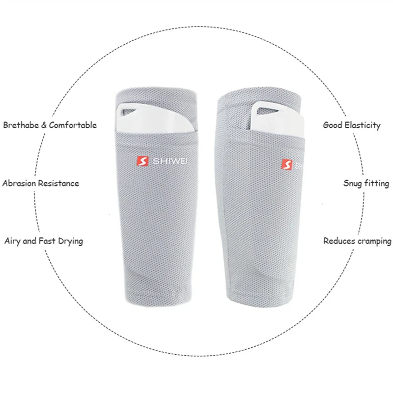 6PCS Set Football Equipment Adults Kids Soccer Shin Guards Pads Shin Guard Sleeves Non Slip Soccer Sock Shoes Bag Bandage