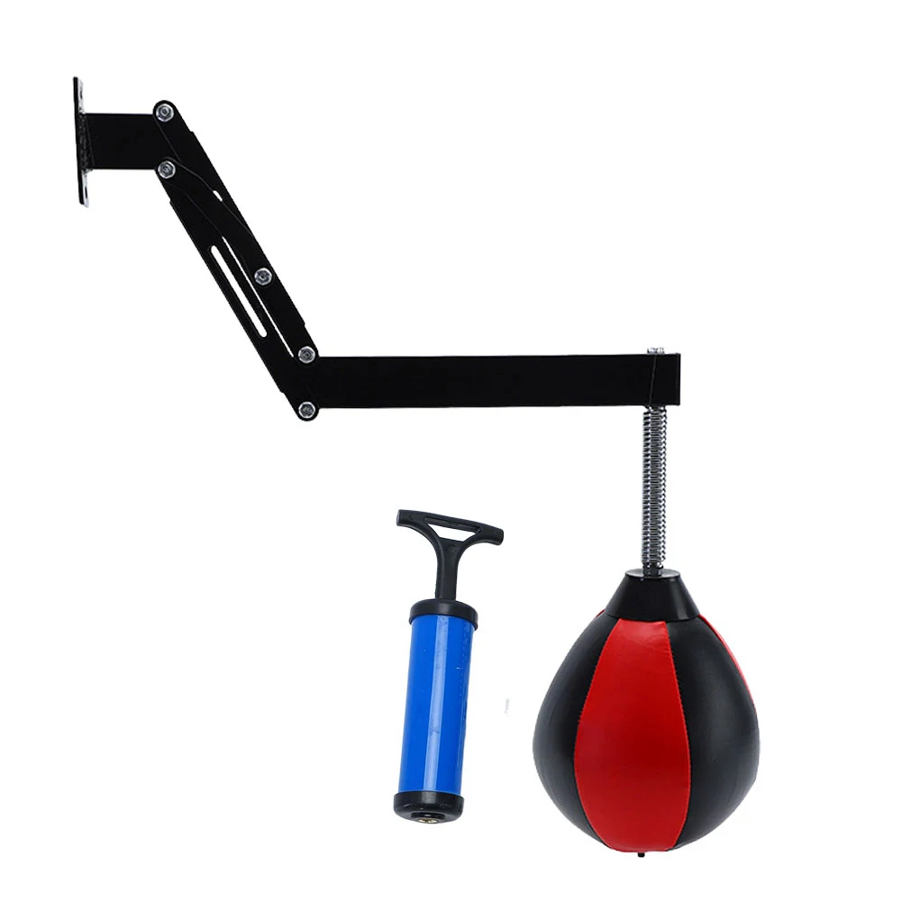 Wall Mount Boxing Reflex Ball Height Adjustable PU Punching Bag Foldable Punching Ball with Spring for Kids Adults