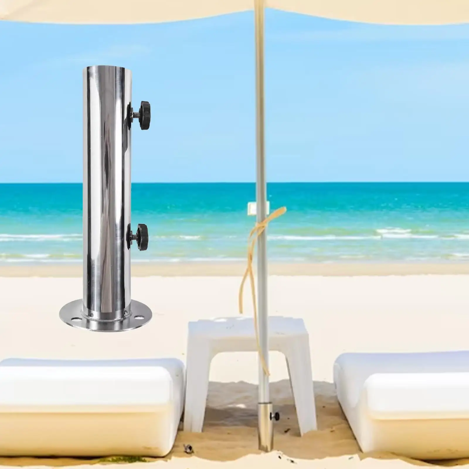 Deck Umbrella Base Stand Replacement Sun Shelter Parasol Sun Umbrella Holder for Courtyard Outdoor Backyard Garden Summer Beach,beach umbrella plug base,umbrella stand holder