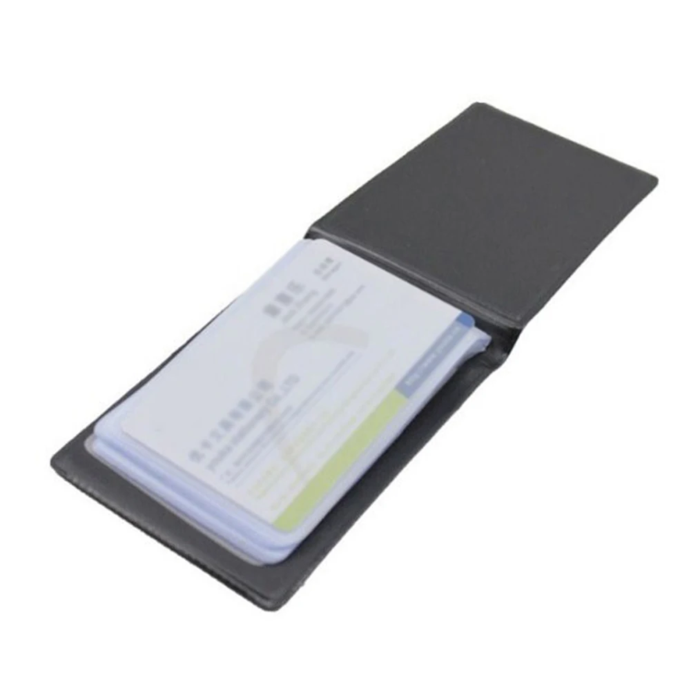 Card Holder 40 Slots PU Leather For Men Portable Name Card Collector Book Bank Organizer Wallet Office Supplies