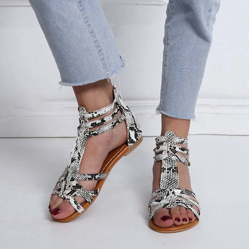 

Fashion Leopards/Snakes/Retro/Gold Pattern Sandals Non-Slip Comfortable Beach Shoes For Shopping Dating