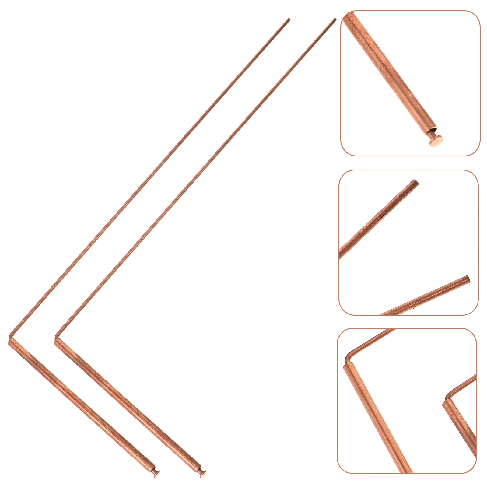 

2 Pcs Tool Metal Dowsing Rod Amateurs Copper Rods Home Divining for Water Ornaments Brass Ghost Explore Equipment Spiritual