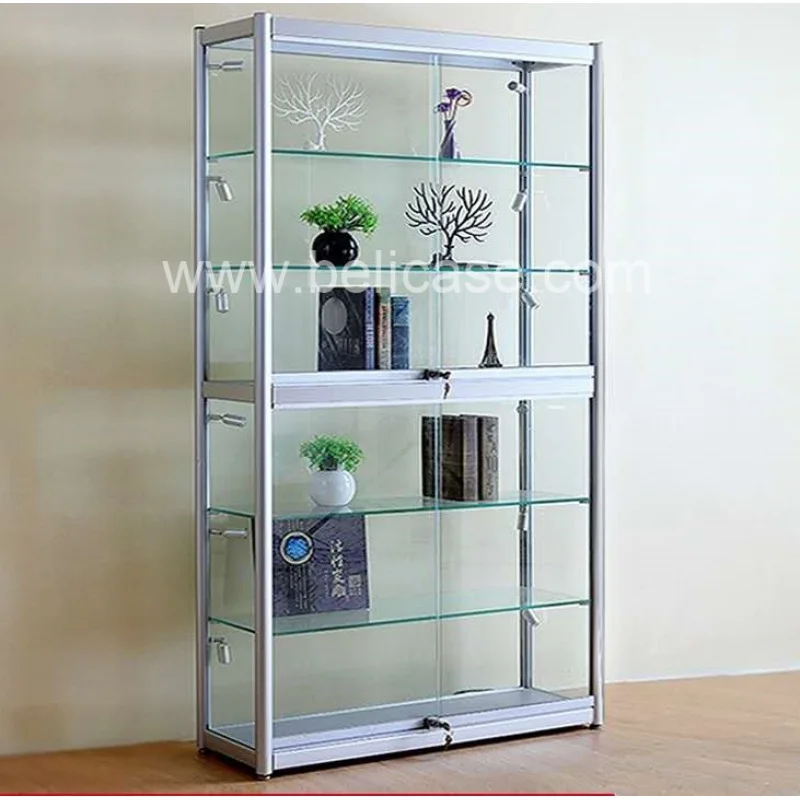 커스텀 저렴한 매장 가구 LED 조명 유리 디스플레이 쇼케이스, 유행 디스플레이 캐비닛, Vitrine
