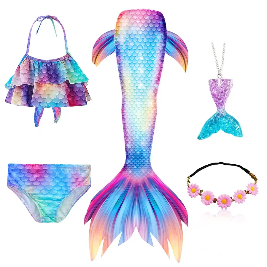 

Girls Swimwear 3pcs Mermaid Tails for Kids Bikini Set Swimming Dress Bathing Suit Todder Swimsuit Girl 6 Years 8 Years 12 Years