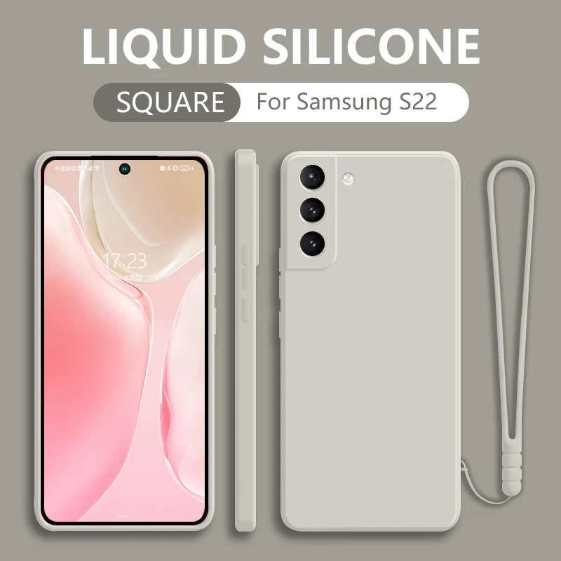 Custodia con cordino liquido per Samsung Galaxy S22 S21 Ultra S20 FE Plus A70 A50 A71 A51 A72 A52 Custodia morbida con cinturino da polso C_voghion.com
