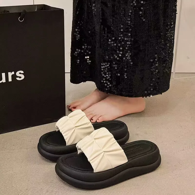 

Сандалии на толстой подошве, простые удобные нескользящие, летняя повседневная обувь, Тапочки для увеличения роста