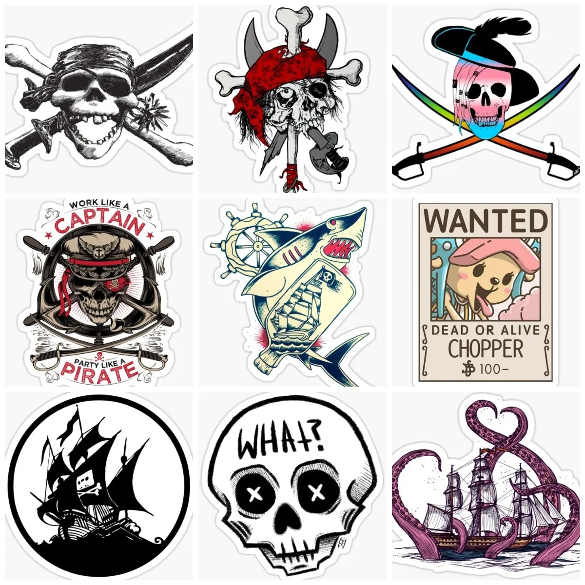 

Skull Pirate Flag Sign Creative Sticker Laptop Truck Window Car Camper Bicycle Moto Glass Helmet Racing Camper Off-road Decal