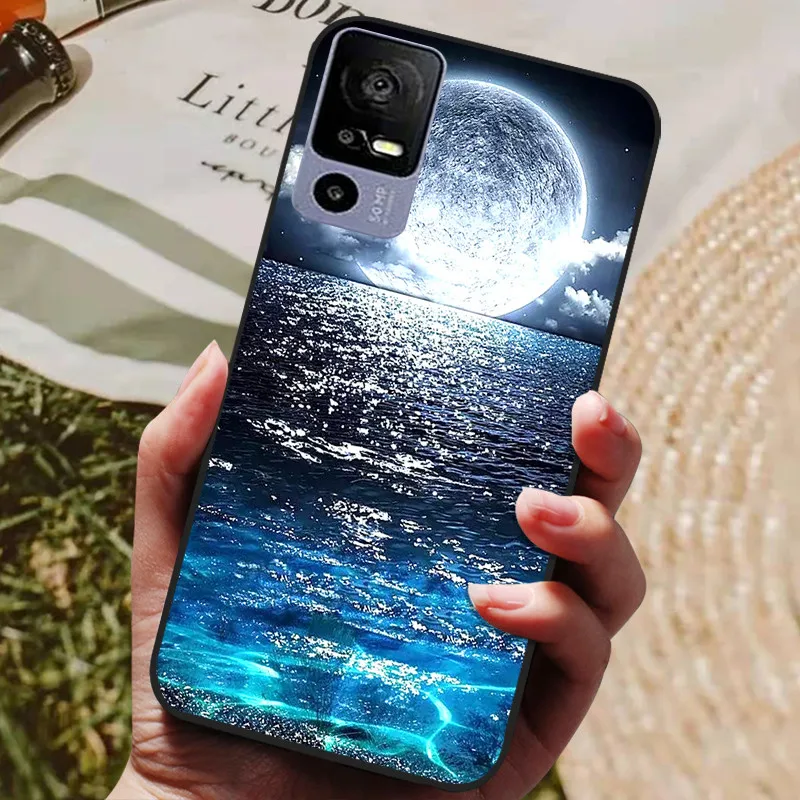 Silicone Back Cover Phone Case with Soft Bumper - Black