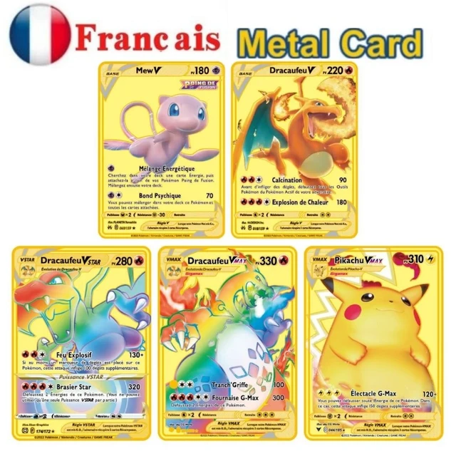 Spanish Pokémon Cards Metal Pokemon Letters Spanish Pokemon Iron Cards  Mewtwo Pikachu Gx Charizard Vmax Cartas Pokémon Vmax