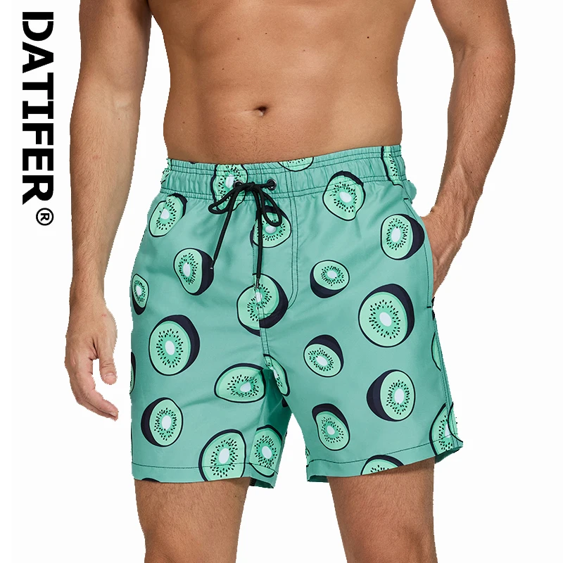 DATIFER 2025 Summer Men's Sports Short Beachwear Shorts Para Hombre Surfing Swimming Trunks Bathing Fitness Swimsuits swim trunks,mens fitness shorts