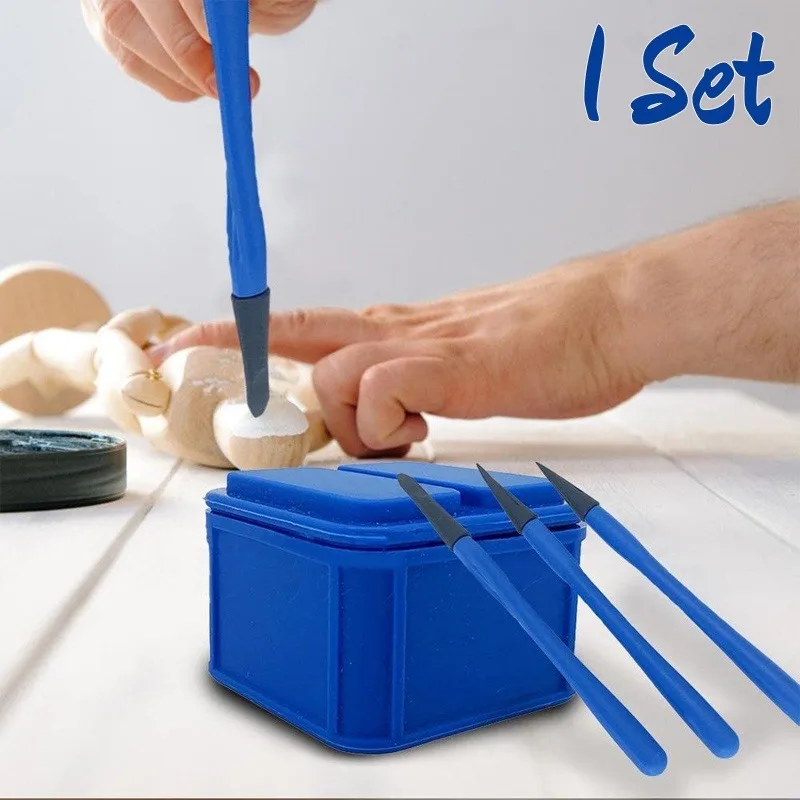 Woodworking Gluing Kit Silicone Glue Brush Kit 4pcs/Set Woodworking Glue Applicator Set Portable DIY Hand Tool Reliable