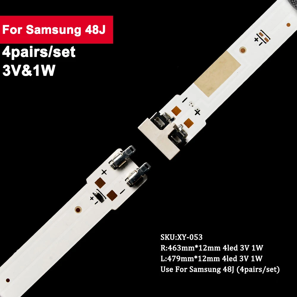 4 Paia/Set 3V 1W Led Tv Striscia Di Retroilluminazione Per Samsung 48J V5Dn-480Sma-R4 R:465Mm L:465Mm Led Strip Light Parti Tv 48 J5200
