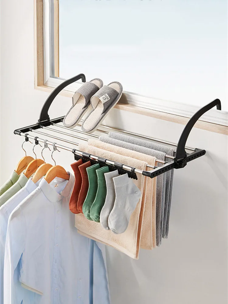 Fixed/expandable Clothes Drying Rack, Multipurpose Stainless Steel Laundry  Rack For Outside Windows And Balcony, Maximize Your Clothes Drying Space  With This Retractable Balcony Railings Drying Rack ! - Temu Germany