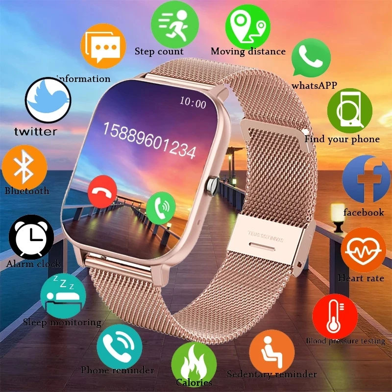 2022 New Bluetooth Answer Call Smart Watch Women Men Full Touch Dial Call Fitness Tracker IP67 Waterproof Woman Smartwatch +Box