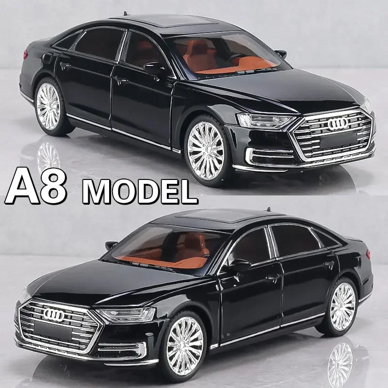 

Новинка 1:24, модель автомобиля AUDI A8 из сплава, литая металлическая Игрушечная модель автомобиля, модель автомобиля с высокой симуляцией звука и искусственной коллекцией, детские подарки