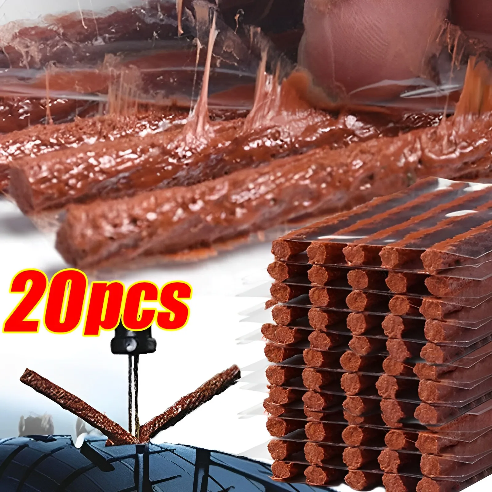10/20Pcs Car Tubeless Tire Tyre Puncture Repair Strip Auto Motorcycle Tubeless T