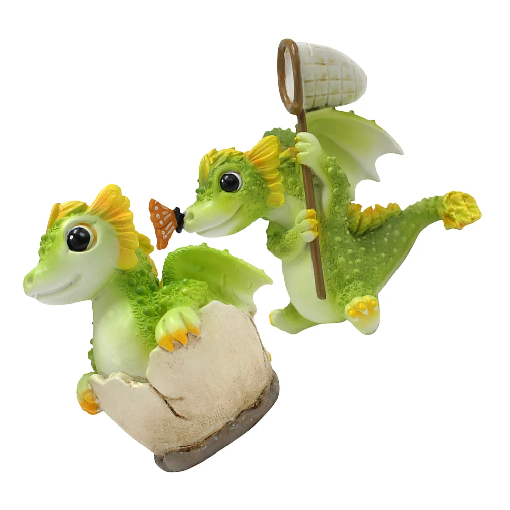 

2 Pcs Little Flying Dragon Decorative Pendant Kids Gifts Tabletop Figurine Resin Statue Bedroom Decoration Small Statues