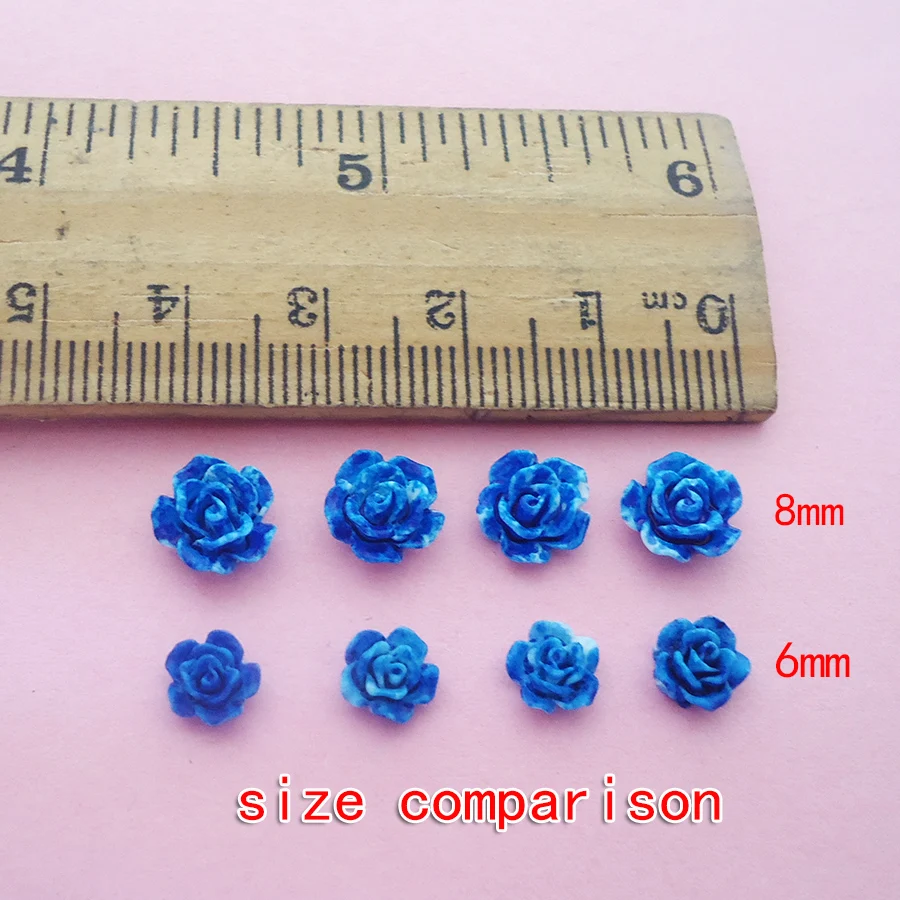 Set of 100 Miniature Resin Rose Flatback Cabochons for Crafting and Decoration