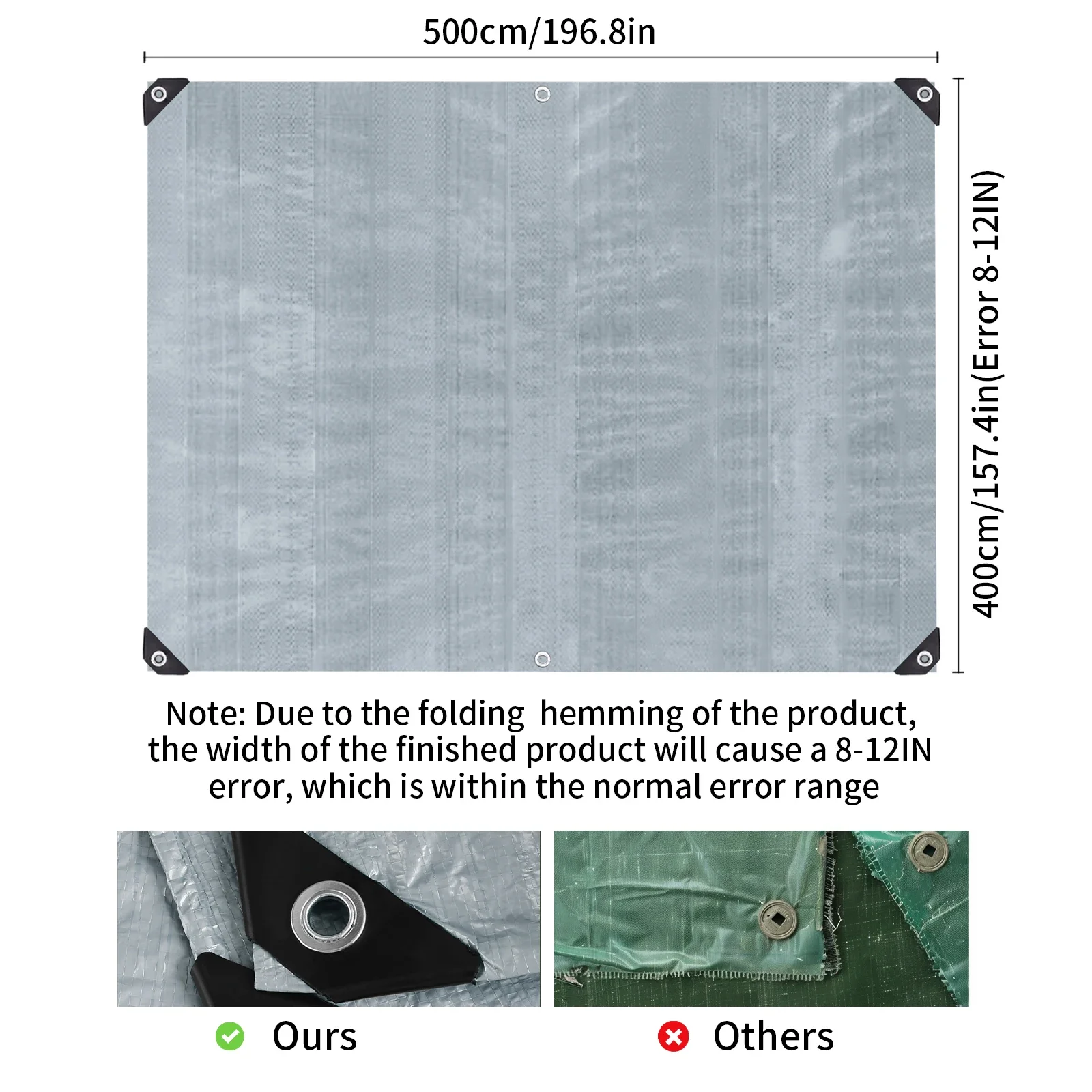 2/3/4/5M Waterproof Tarp Cover Thickened Heavy Duty Protective Cover Multipurpose Camping Tarpaulin for Emergency Rain Shelters