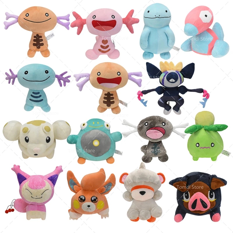 Pokemon Plush Kawaii Wooper Paldea Plush Cartoon Anime Game Character Soft Stuffed Paldean Wooper Plushie Doll Gifts takara tomy anime kawaii pokemon lunala doll cartoon elf plush soft stuffed collection kids christmas gift classic plush toys