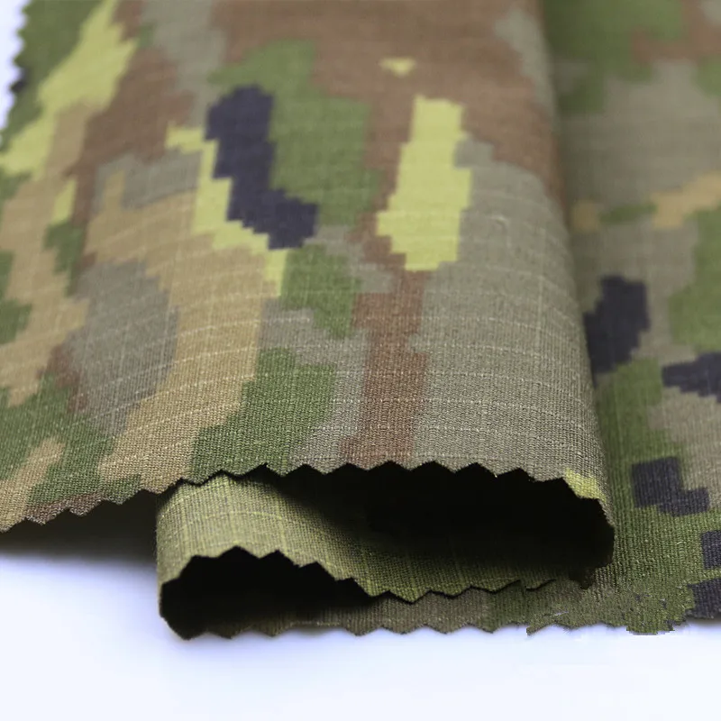 

Spanish Camouflage Polyester Cotton Plaid Cloth Tear-resistant Wear-resistant Clothing Training Fabric