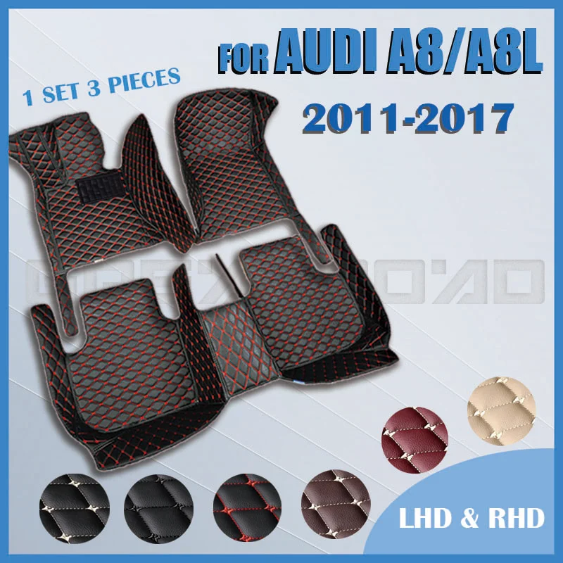 

Car floor mats for AUDI A8/A8L（Four seats）2011-2017 2012 2013 2014 2015 Custom auto foot Pads carpet cover interior accessories