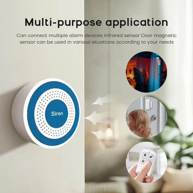 PGST WiFi Alexa Tuya Smart Life Home Alarm Security System Kit Home Automation Alarm Security Protection Door Motion Sensor 2