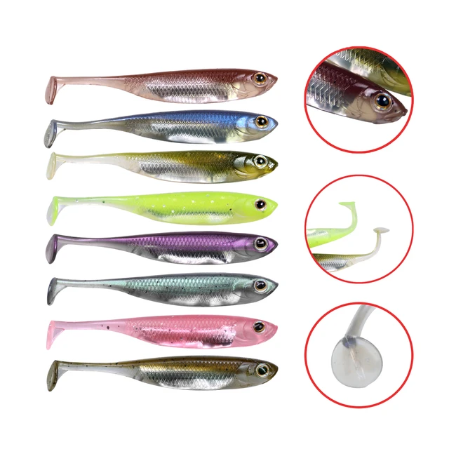 5pcs/lot Fishing Bait Lures 100mm Soft Plastic Lure Multicolor Soft  Swimbait For Bass Fishing Thkfish