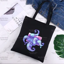 

Lovecraft Cthulhu Horror Artsy Artwork Harajuku Solid Color Canvas Women's College Ulzzang Black Casual Fashion Shoulder Bags