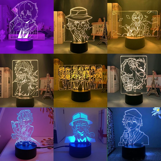 Bungo Stray Dogs Dazai Osamu Nakahara Chuuya Figurine Manga 3d Led Lampe De  Chevet Anime Decoration Chambre Femme Veilleuse Deco Lumiere Ado Luminaire  Rechargable Laide Lumineuse Pour Éclairage Avatar Parrire - Lumières