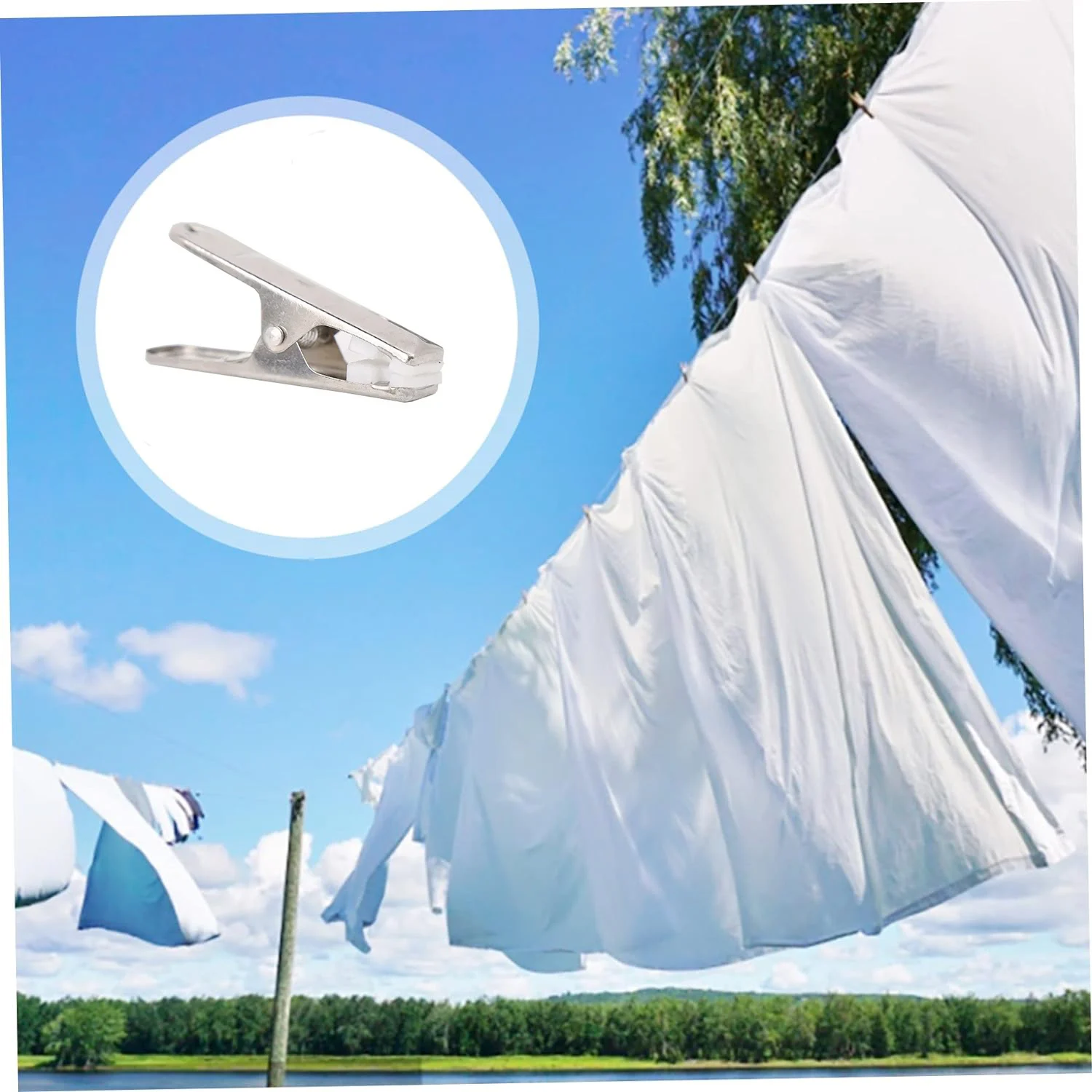 Clothes Pegs Clothespins with Hooks 10/50pcs Multipurpose Stainless Steel Clips with Plastic Clothing Clamps Sealing Clip Household Clothespin
