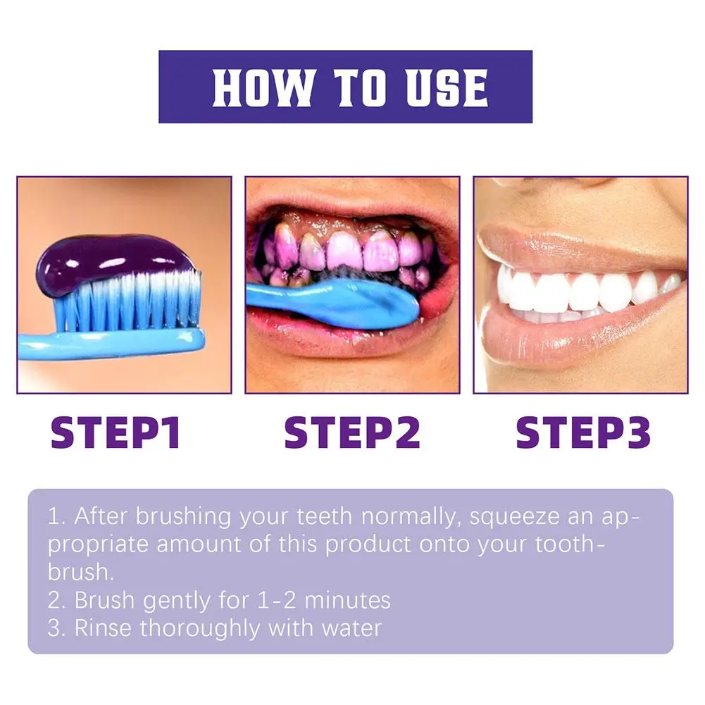 Teeth Whitening Product Teeth Whitening Essence Teeth Health Product Teeth Removing Deep Smoke Stains Gingiva Protection Purple Orthopedic Toothpaste Effectively Cleans Oral Cavity Brightens 2319032 V34 Teeth Removing Deep Smoke Stains Gingiva Protection Purple Orthopedic Toothpaste Effectively Cleans Oral Cavity Brightens