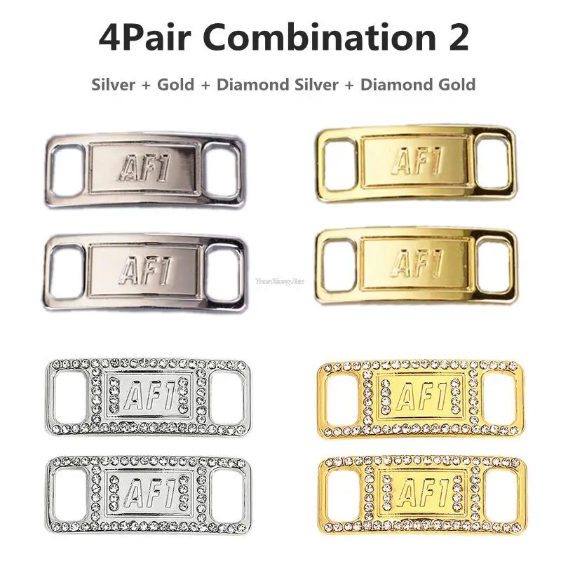Sneaker Schnürsenkel Schnalle Kombination AF1 Diamant Schuh Charme Qualität Metall Schnürsenkel Dekorationen Air Force 1 Schuhe Zubehör – Detail 7