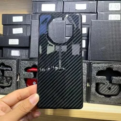 Ultra-Thin Carbon Fiber Glossy Phone Cover (Black 1 Mate 40 RS)