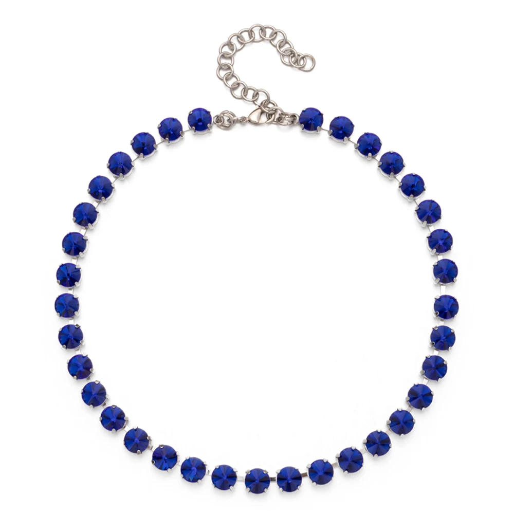 8mm Kristall Bunte Klaue Einstellung Halskette Für Frauen Winter Pullover Halsband Zubehör Diiamond Schmuck – Detail 15
