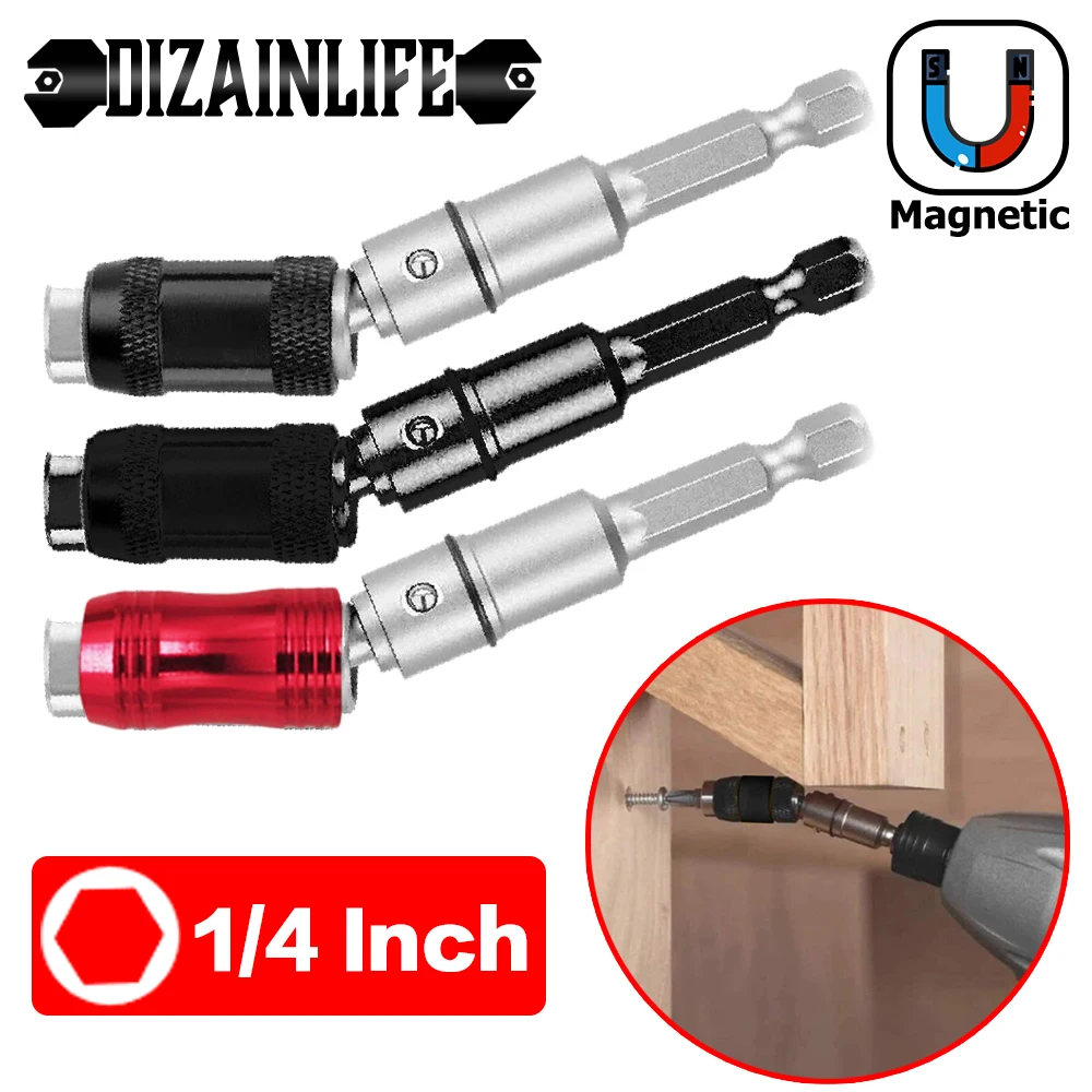 1/4 &quotHex Magnetic Screw Drill Tip Locking Bit Quick Change Holder Drive Guide Tool Screwdriver Extension Rod |