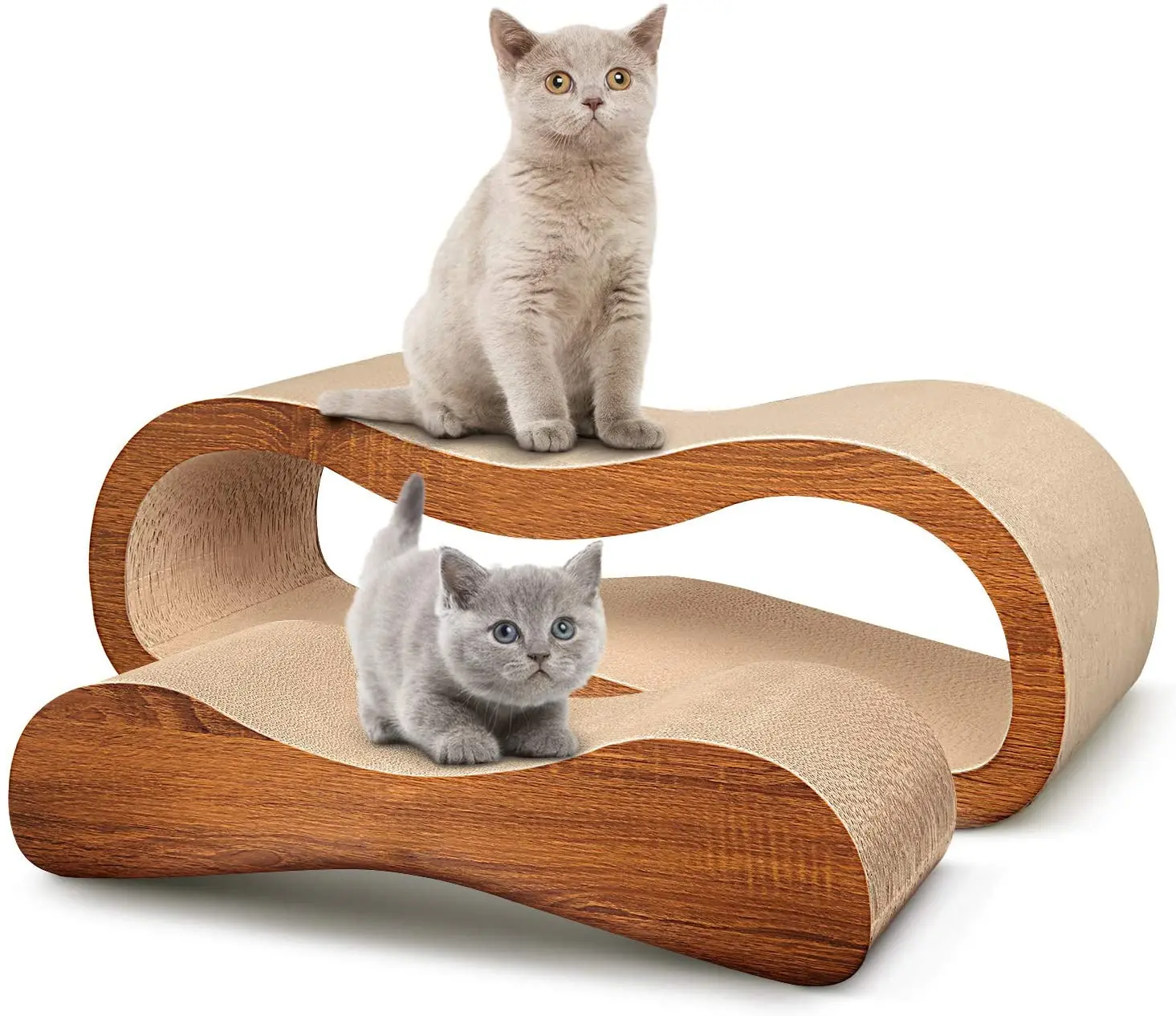 2 in 1 Cat Scratcher Cardboard Lounge Bed, Cat Scratching Post, Durable