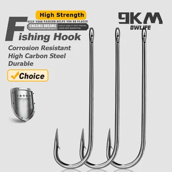 Fishing Hooks Long Shank Hooks Barbed Aberdeen Hooks High Carbon Steel Carp Fishing Worm Hook Freshwater Culter Fishing Tackle