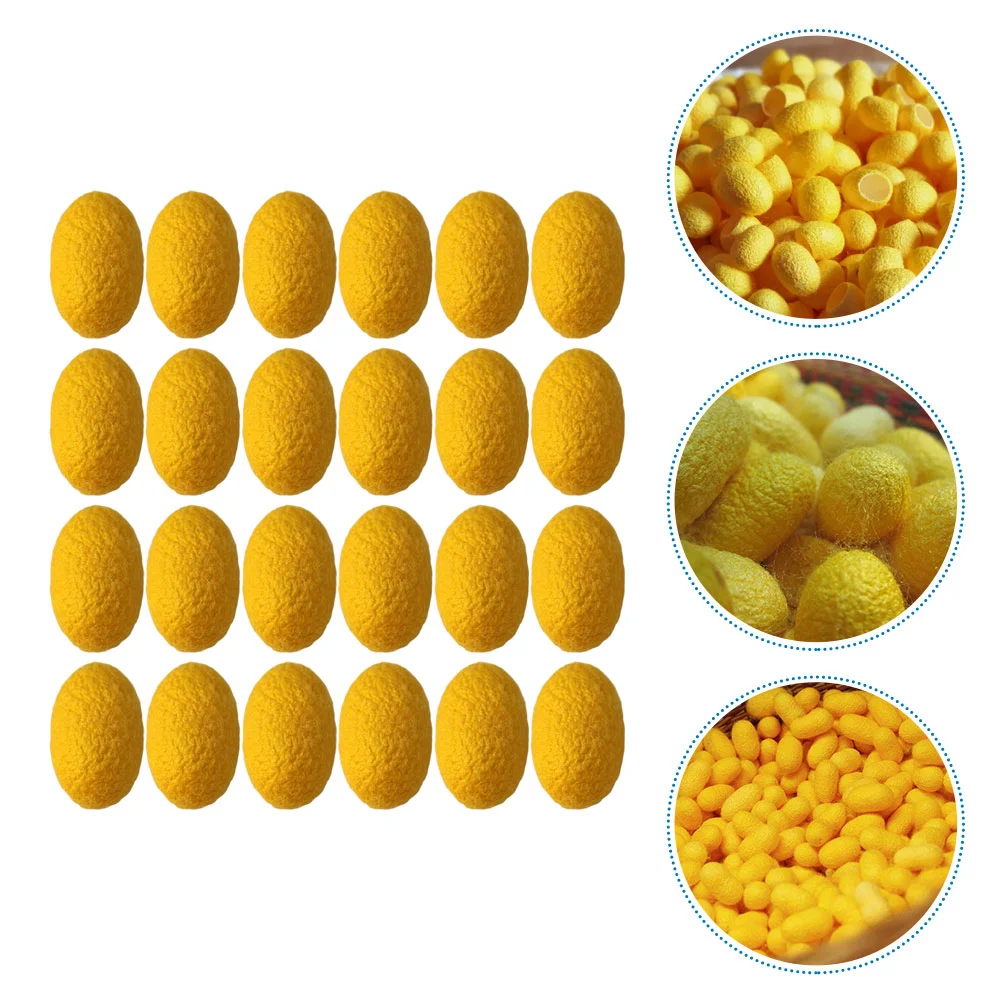 

50 Pcs Face Cleansing Cocoons Ball Decor Skin Care Cleaning Silkworm Pure Natural Tools