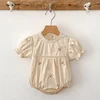 0-24M Baby Rompers Embroidery Newborn Baby Girl Clothing White Soft Cotton Romper Bodysuit Infant Clothes Newborn Clothes Summer