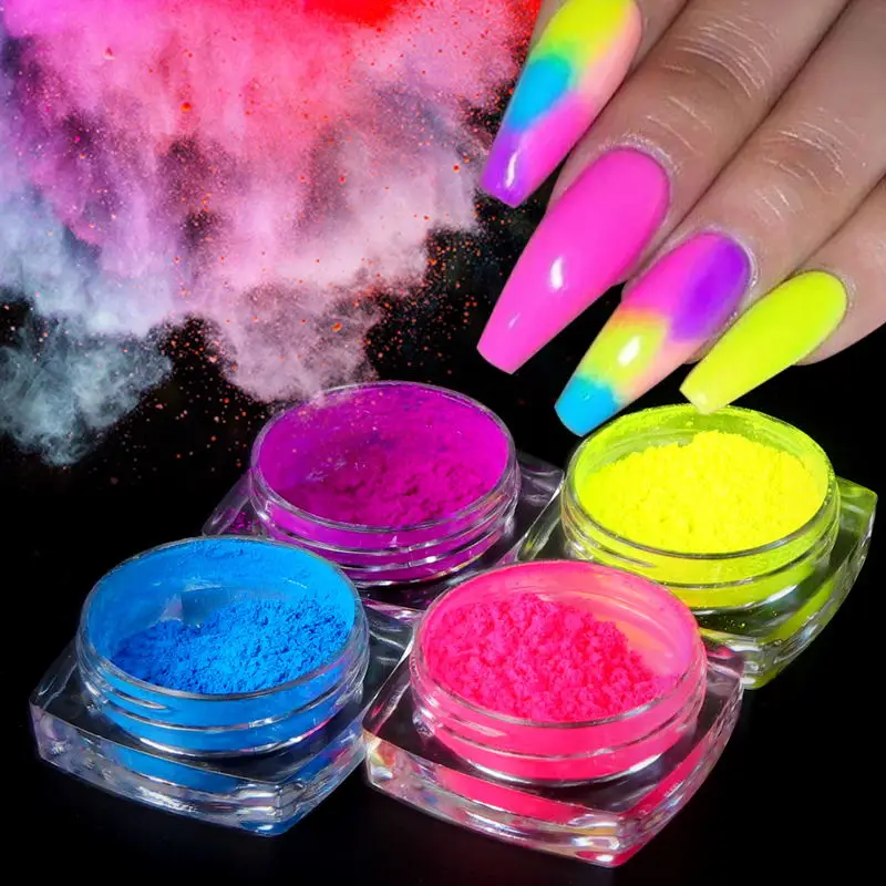 10 ml Neon Nail Glitter Powder Fluorescent Pigment Powder Decortion Bright  Color Nails accessories for Everything Manicure Dust - AliExpress