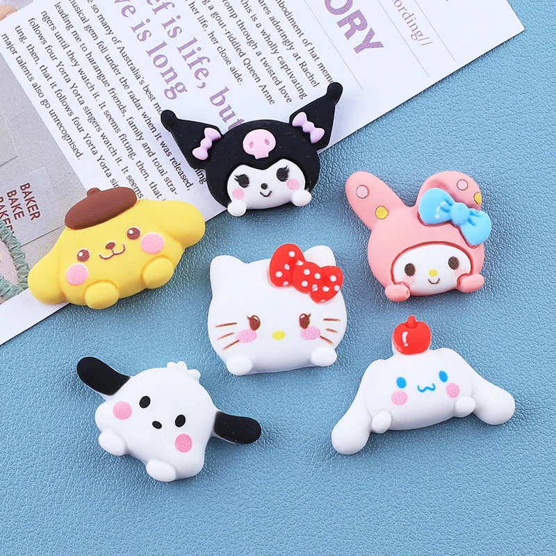 

10Pcs Kawaii Diy Accessories Hello Kittys Y2K Sanrio Anime My Melody Kuromi Cute Hairpin Phone Case Decoration Gifts Toys