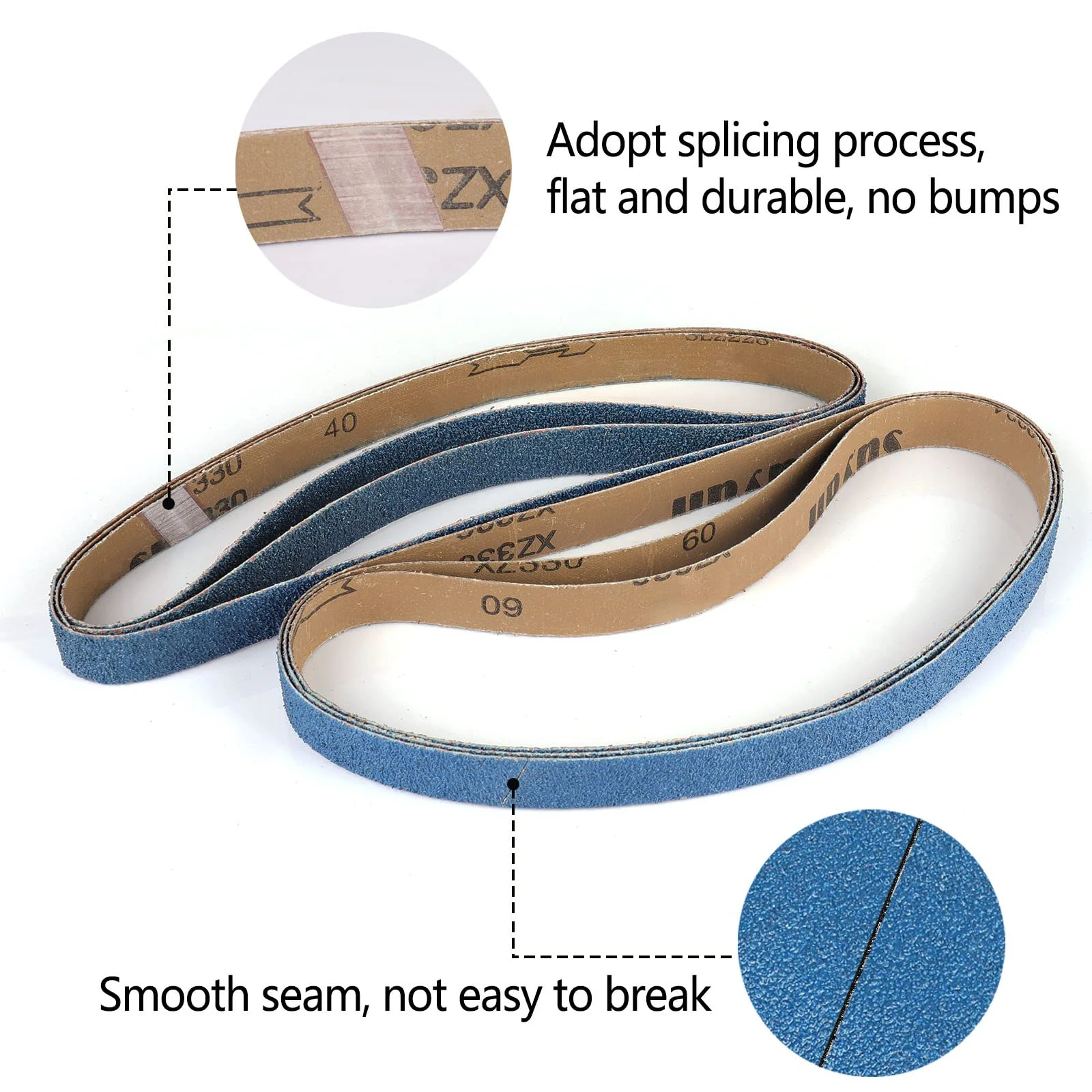 20個760x40mmのサンディングベルト金属の磨きグリット60 80 120 180