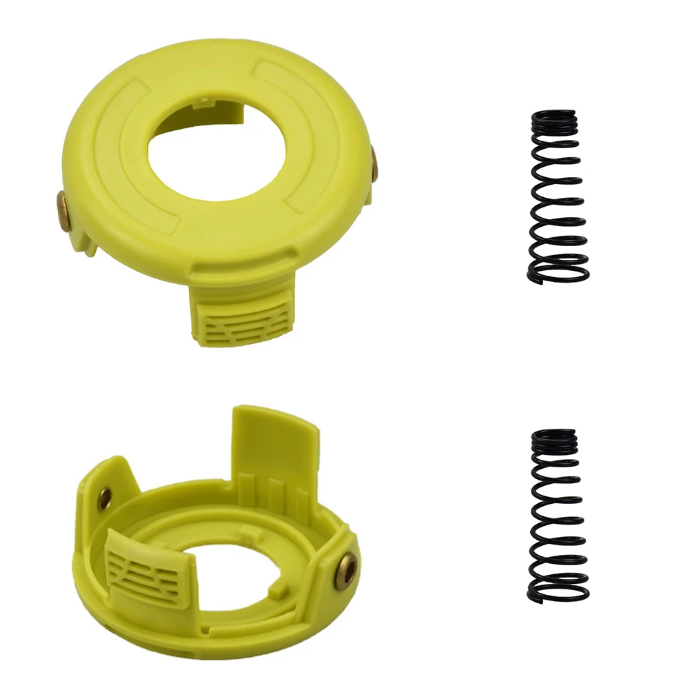2Sets Grass Trimmer Spool Cover Spring Replacement Set For Ryobi RAC118 RLT3525S Lawn Mower