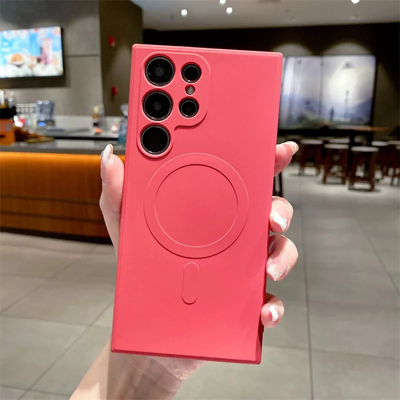 Original Liquid Silicone Magnetic Phone Case For Samsung Galaxy S23 Ultra Plus S22 S21 Ultra Plus S21 FE Bumper Soft Cover- Sce6c7fa5001246b9b7b78363ff0675caa
