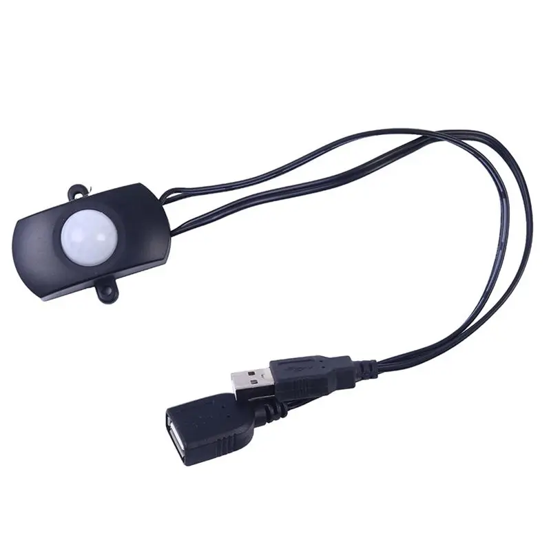 5 Pcs 적외선 모션 센서 스위치 DC 5V/12V/24V USB PIR LED 라이트 스트립 지능형 바디 모션 센서 블랙